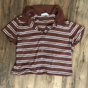 Hippie rose XL brown striped tee